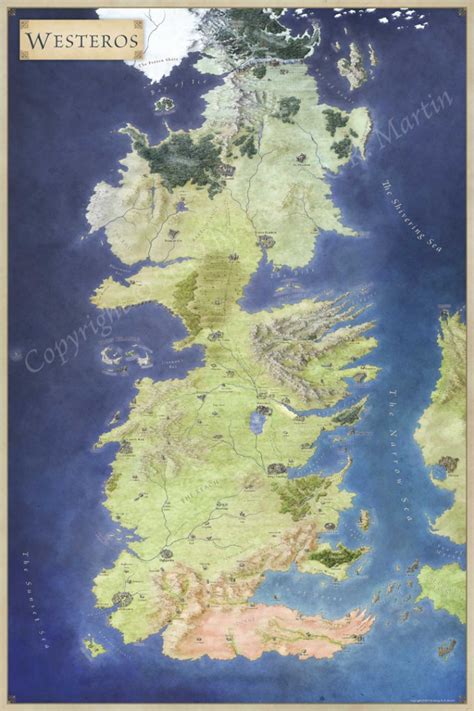 B 本 The Official Map Of Westeros Fantastic Maps