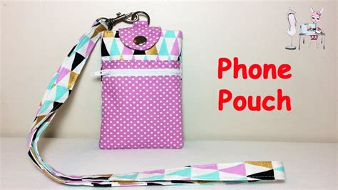 Diy Phone Pouch With Lanyard Pochette De Téléphone Sewing