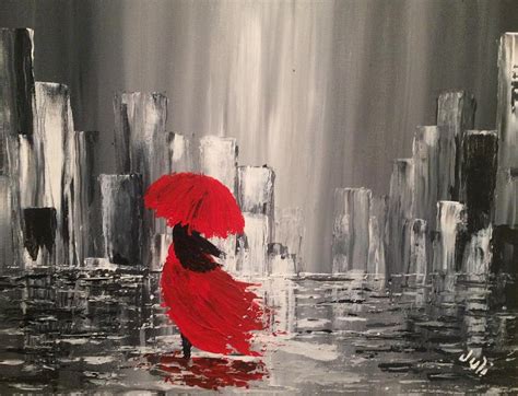 Lady In Red Painting By Juli Clarke