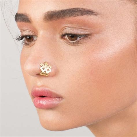 Celtic Gold Nose Ring Faux Nose Ring Fake Nose Hoop Etsy Nose Jewelry Faux Nose Ring Fake