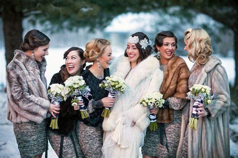 Winter Wedding Bridesmaid Dress Ideas Winter Wedding Fur Winter