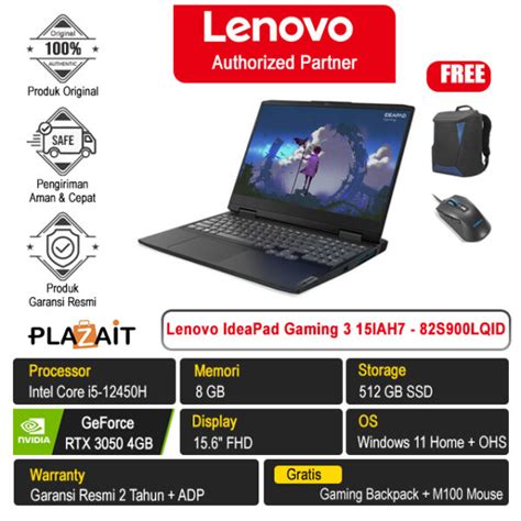 Lenovo Ideapad Gaming 3 15iah7 82s900lqid Intel Core I5 12450h8gb