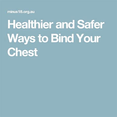 Healthier And Safer Ways To Bind Your Chest Chest Binding Healthy