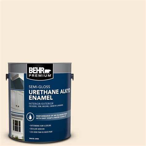 Behr Premium 1 Gal 13 Cottage White Urethane Alkyd Semi Gloss Enamel