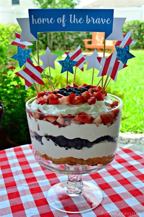 Red White And Blue Berry Trifle Cake