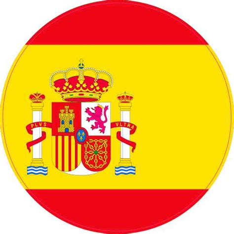 4inx4in Round Spain Flag Sticker Vinyl Vehicle Decal Travel Hobby