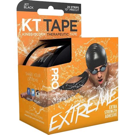 D Kt Tape Pro Extreme Synthetic Tape Strips Jet Black 20 Ct
