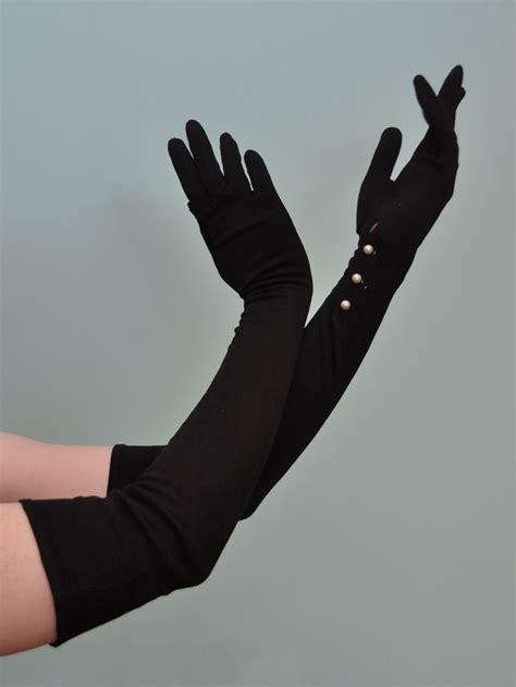 Opera Gloves Ca 1940s 1950s Vintage Gloves Elegant Gloves