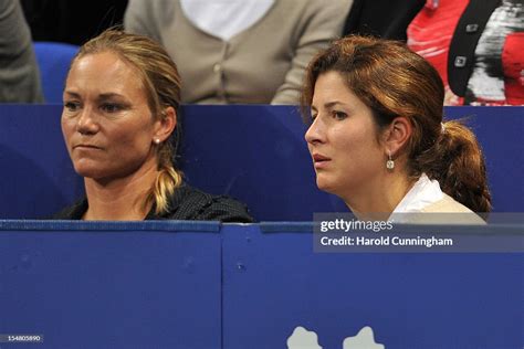 Geraldine Dondit And Mirka Federer Look On During The Swiss Indoors