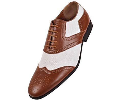 Buy Amali Mens Two Tone White Linen And Brown Smooth Oxford Dress Shoe