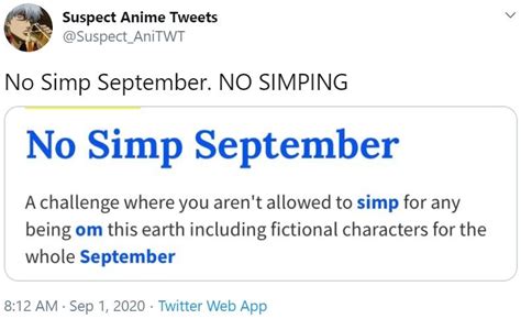 No Simp September No Simping No Simp September Know Your Meme