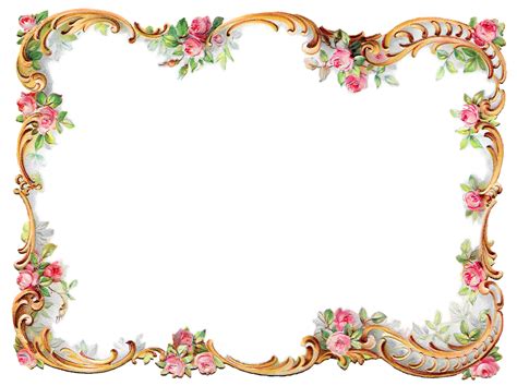 Antique Images Royalty Free Flower Frame Pink Rose Shabby