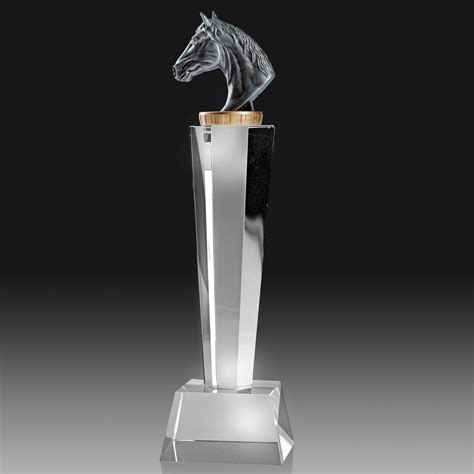 Trophies And Awards Crystal Award Trophy With Horse Head 240mm