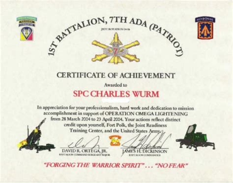 6 Army Appreciation Certificate Templates Pdf Docx Throughout