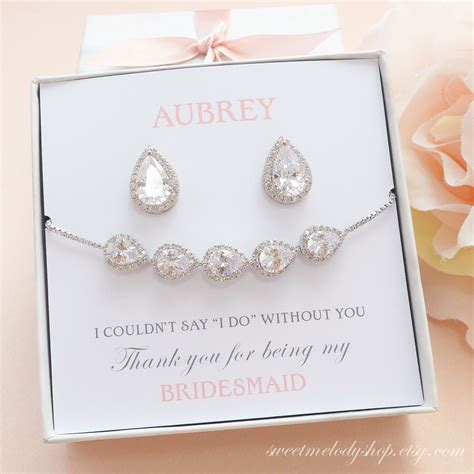 Bridesmaid Jewelry Set Personalized Bridesmaid Gifts Etsy