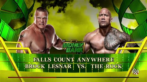 Wwe 2k15 Brock Lesnar Vs The Rock Fall Count Anywhere Match At Money