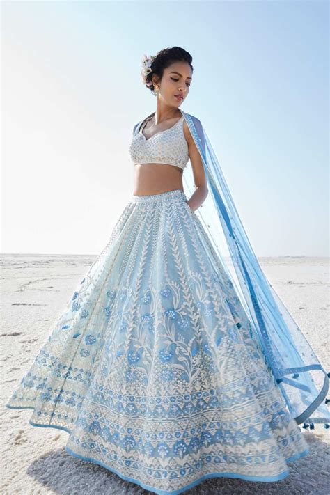 Icy Blue Lehenga By Anita Dongre Indian Bridal Outfits Indian