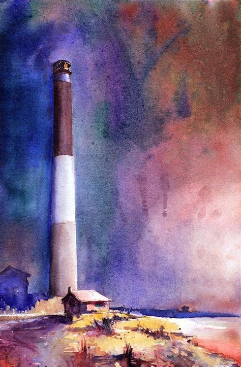 Painting Of Oak Island Lighthouse In North Carolina North Carolina Li