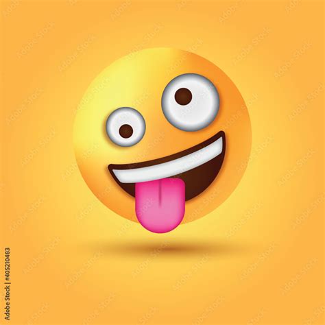 3d Zany Emoji Face Funny Emotion Crazy Goofy Emoticon Grinning Face