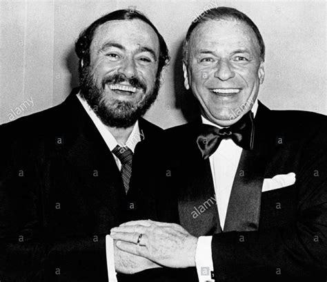 Luciano Pavarotti With The American Singer Actor And Entertainer Frank Sinatra 1980 Stevie