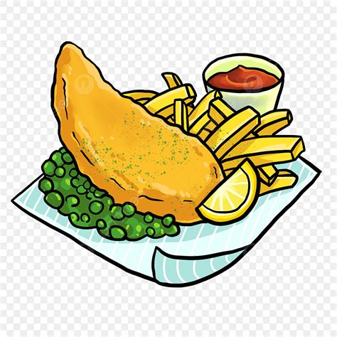 Fish And Chips Clipart Vector Hand Painted English Fish And Chips