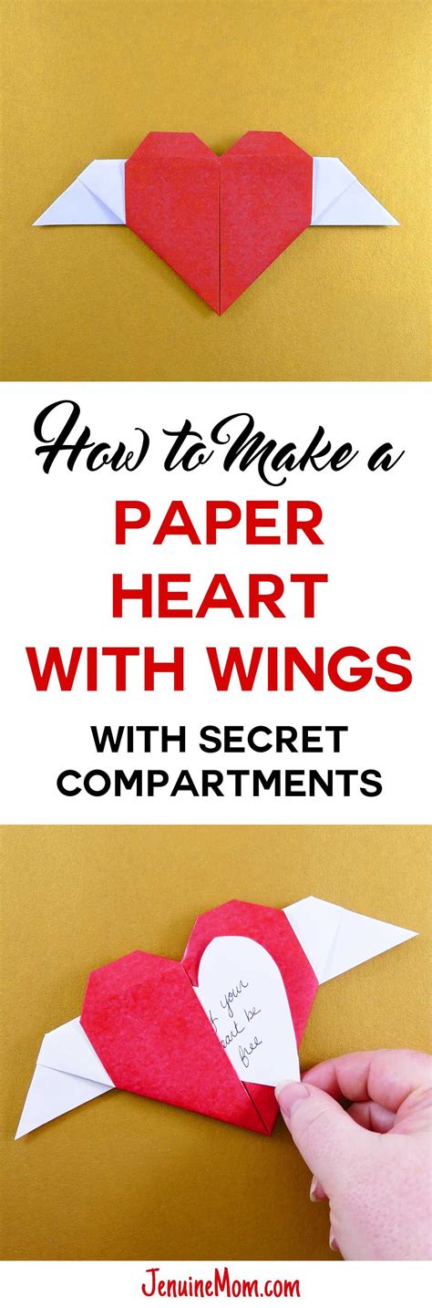 Diy Paper Winged Heart With Hidden Message Jennifer Maker Origami