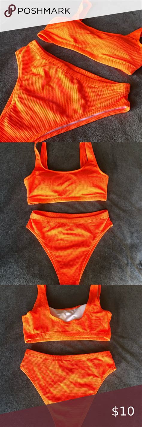Vibrant Orange High Waisted Bikini In 2020 Orange High Waisted