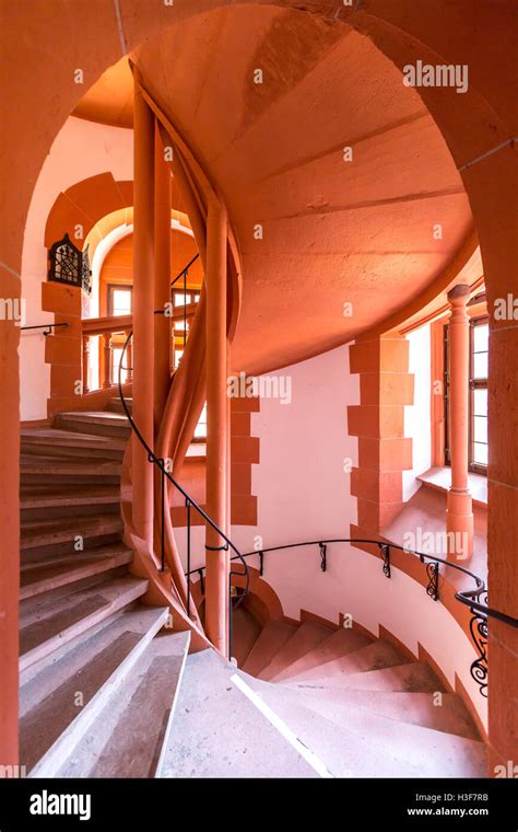 Spiral Staircase In German Church Stock Photo Alamy