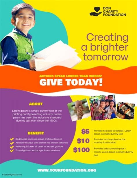 Charity Donation Fundraising Flyer Poster Template Charity Poster
