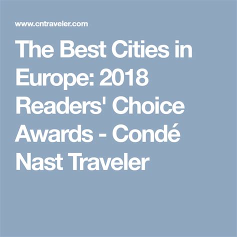 The Best Cities In Europe According To Our Readers Best Cities In