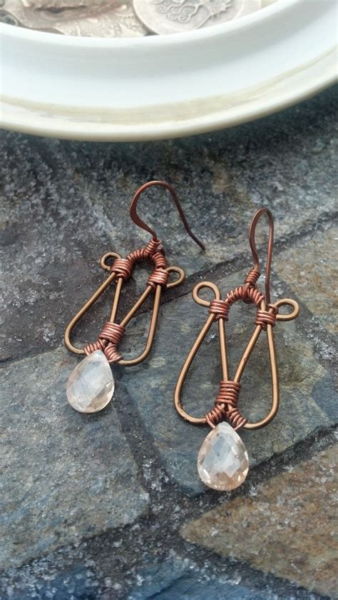 Copper Wire Work And Crystals Bar Jewelry Jewelry Ideas Jewelry