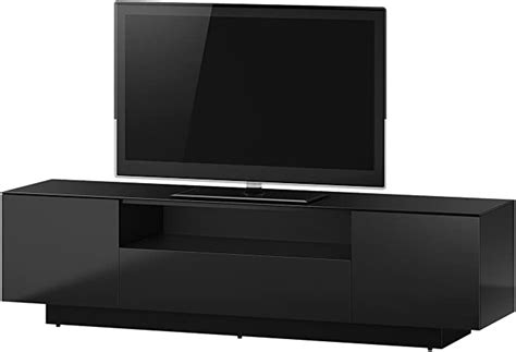 Black Gloss 180cm Ready Assembled Tv Stand Cabinet For Up To 80 Inch