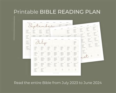 Printable Daily Bible Reading Plan Bible In A Year Bible Reading