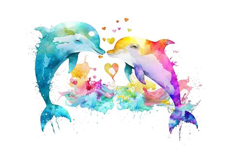 Dolphin Couple Dolphins In Love Graphic By Gornidesign · Creative Fabrica