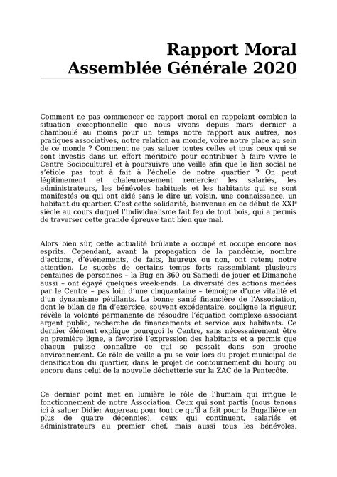 Calaméo Rapport Moral Assemblée Générale Uahb 2020