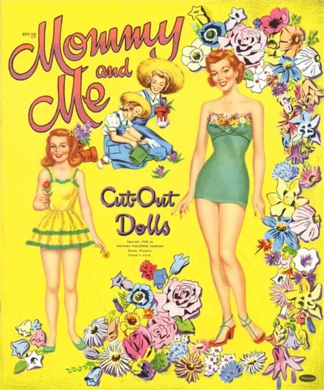 Vintge 1954 Mommy And Me Paper Doll Laser Reproducti~org Sz Uncut Free Sh