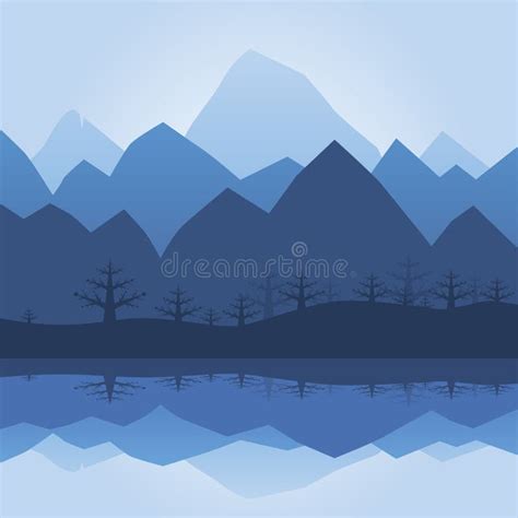 Mountain Silhouette Stock Vector Illustration Of River 35194452
