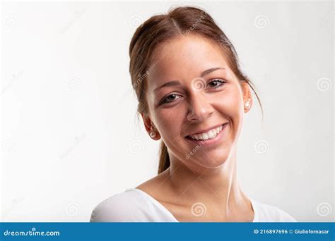 Pretty Young Woman With A Sweet Genuine Smile Stock Photo Image Of