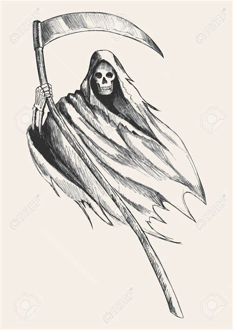 Sketch Illustration Of Grim Reaper Royalty Free Cliparts Vectors And