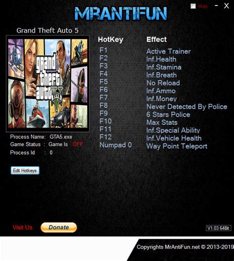 Grand Theft Auto 5 Trainer 12 Gta V V1016041 Mrantifun Download