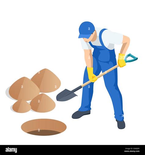 Farmer Digging A Hole Stock Vector Images Alamy