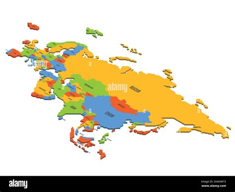 Isometric Political Map Of Eurasia Stock Vector Image And Art Alamy