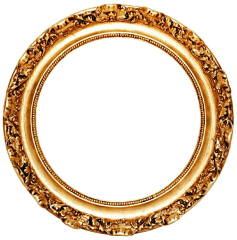 Picture Frame Mirror Circle Gold Leaf Golden Round Frame Png