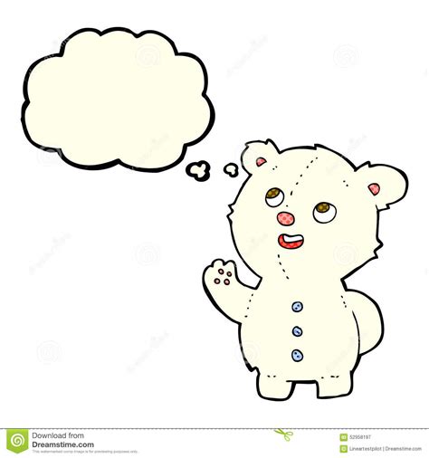 Cartoon Cute Polar Bear Cub With Thought Bubble Stock Illustration
