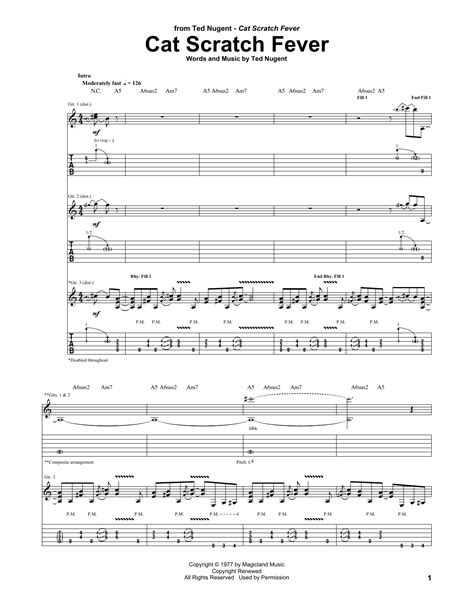 Cat Scratch Fever By Ted Nugent Guitar Tab Guitar Instructor