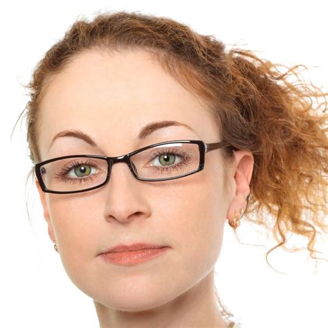 Portrait Of Young Woman In Glasses Stock Photo Image Of Brunette