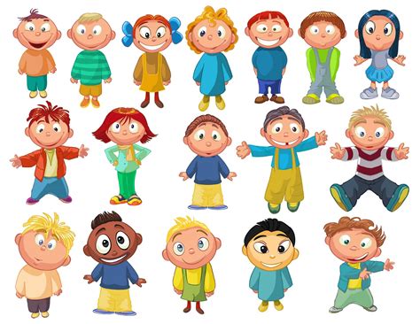 Cartoon Children Kids People 10 Drawing Images For Kids Drawing