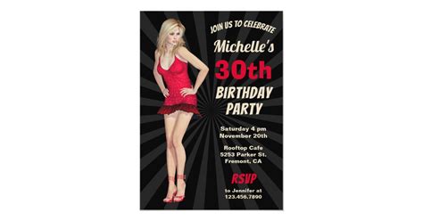 Sexy Hot Blonde Woman Birthday Party Invitation