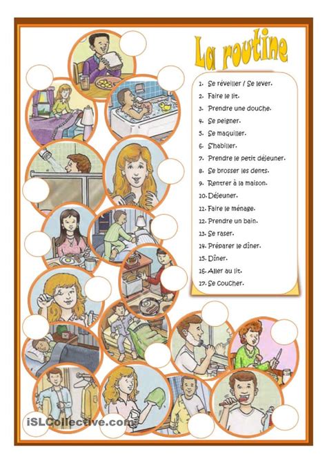 ️french Daily Routine Worksheet Free Download