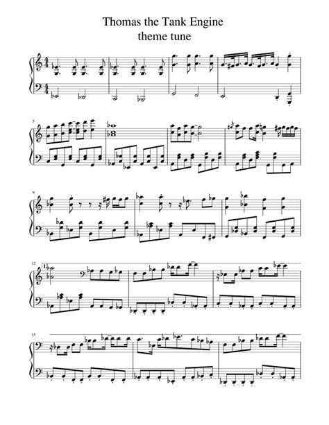 Thomas The Tank Engine Theme Tune Sheet Music For Piano Download Free
